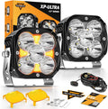 Auxbeam 4.5 in LED Pods 128W Flood Beam Offroad Driving Pods - Bright