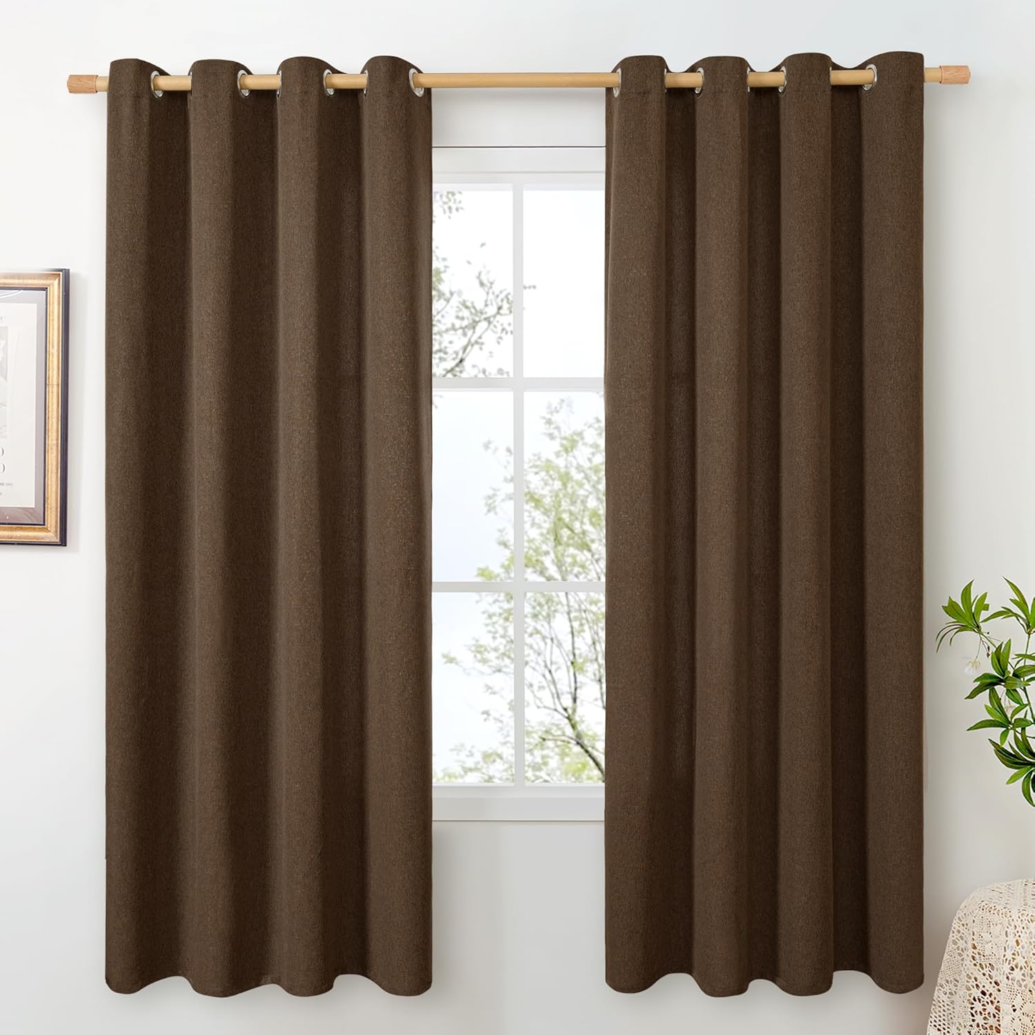 BGment Brown Linen Curtains for Living Room Privacy and Style