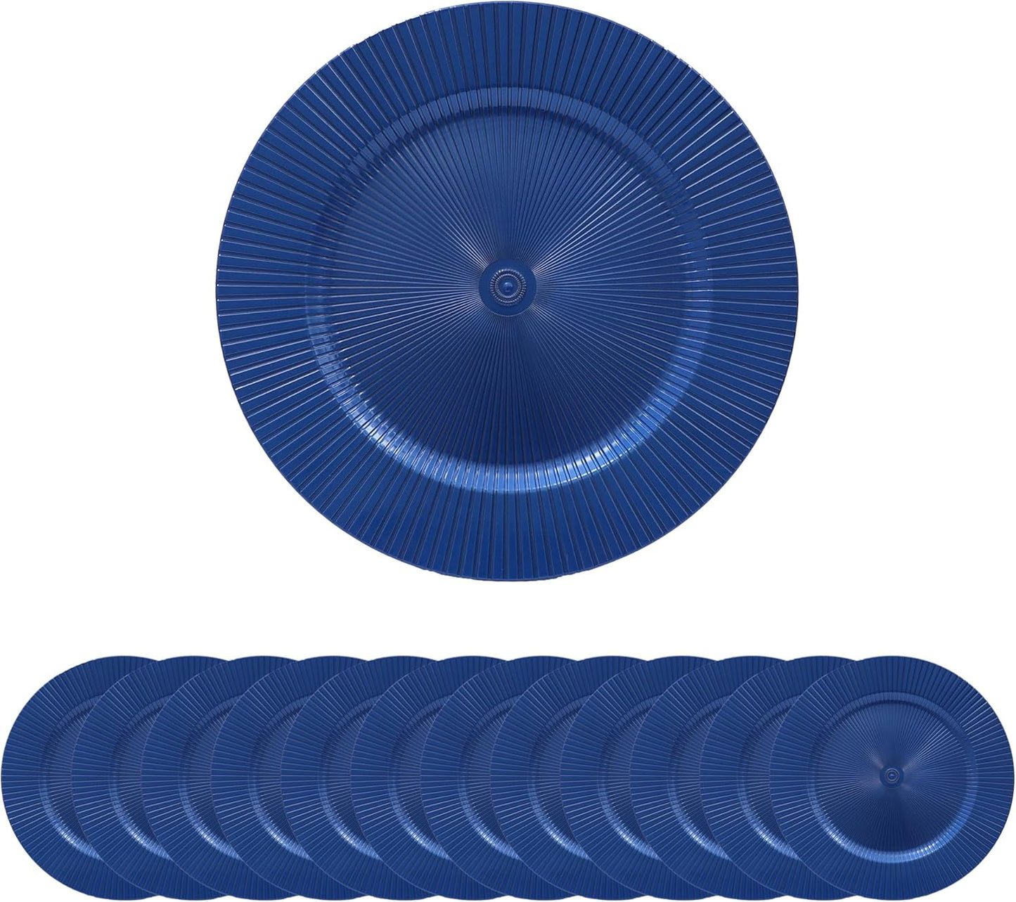 Set of 12 Blue Charger Plates - Elegant Table Setting for All Occasions!
