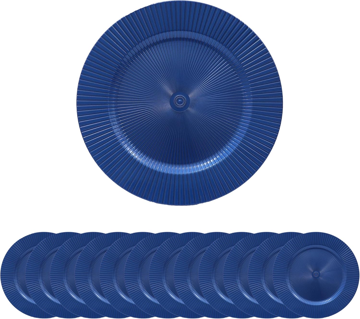 Set of 12 Blue Charger Plates - Elegant Table Setting for All Occasions!