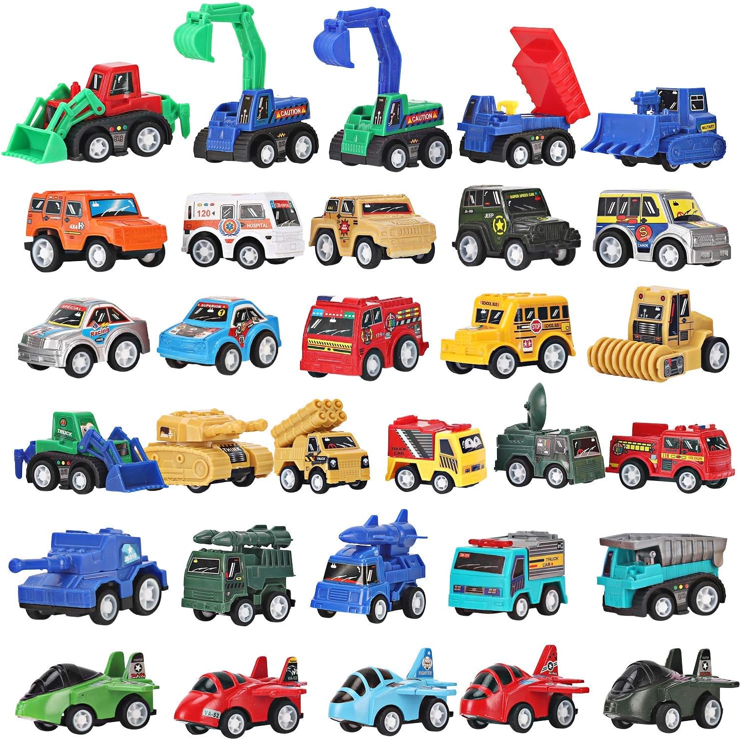 Pull Back Mini Vehicles Mega Set - Hours of Fun!