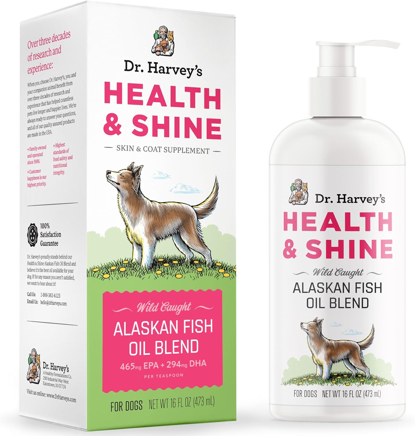 Dr. Harvey's Health & Shine Fish Oil for Dogs - 16 fl. oz. Bottle