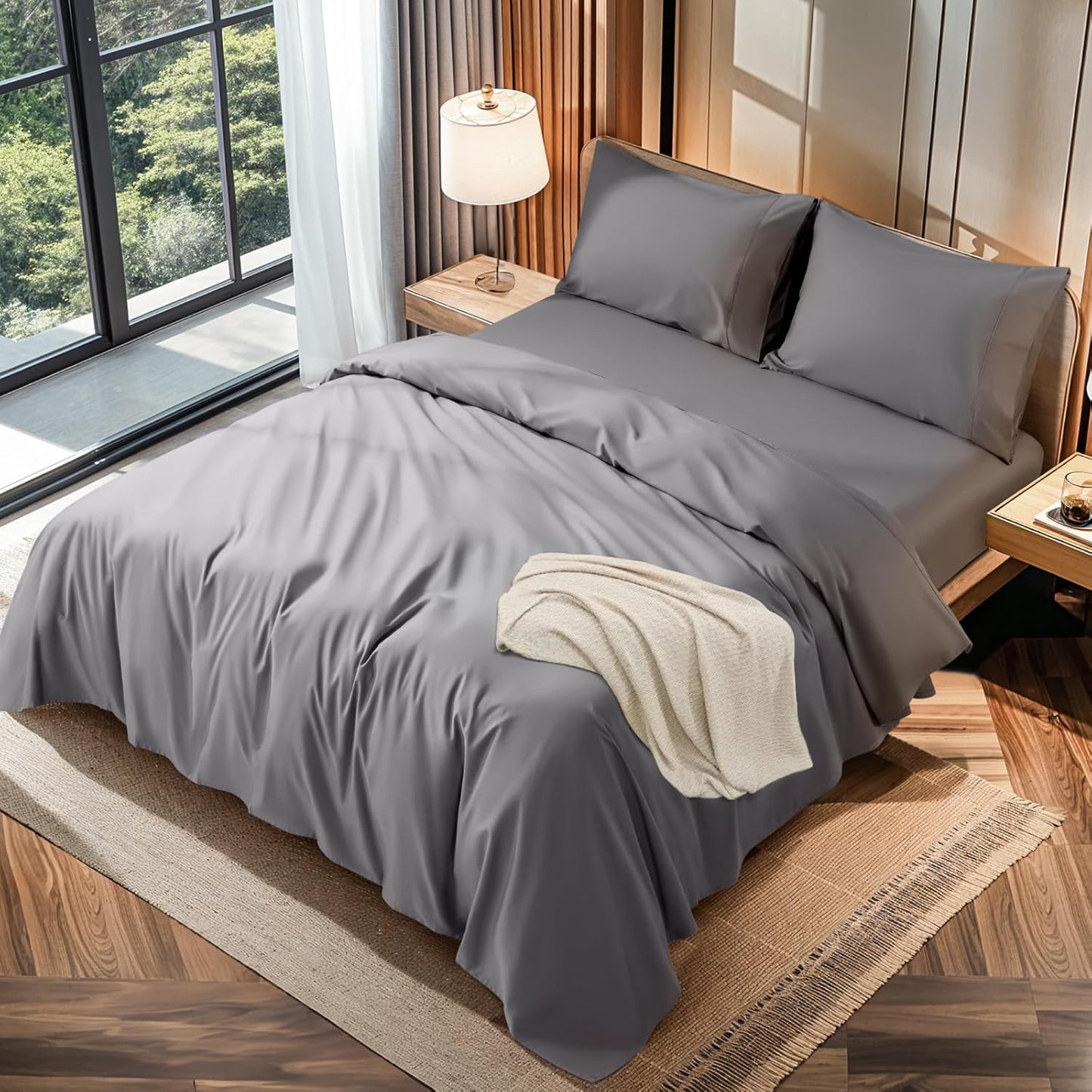 LBRO2M 100% Cotton King Size Sheets Set for Ultimate Comfort