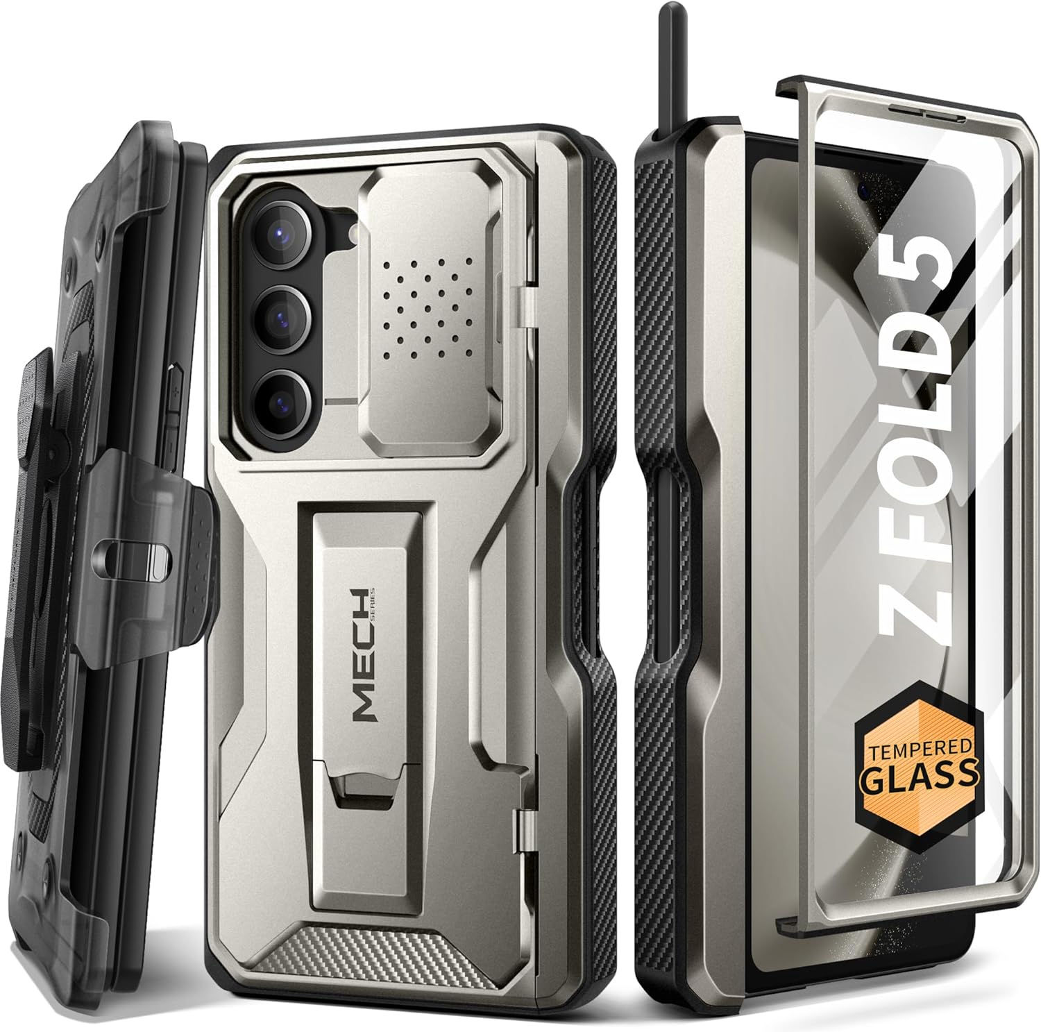 TONGATE Z Fold 5 Case with S Pen Slot and Hinge Protection