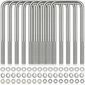 8 Pcs Hotop 304 Stainless Steel Square U-Bolt Set - Heavy Duty