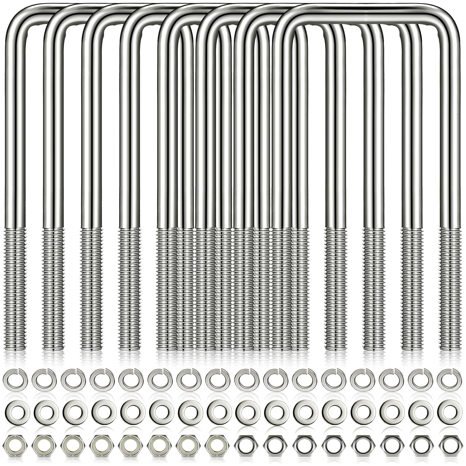 8 Pcs Heavy Duty Stainless Steel U-Bolts for Boat Trailers