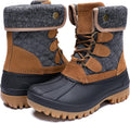 Womens Winter Duck Boots Waterproof Snow Boots - Warm Foldable
