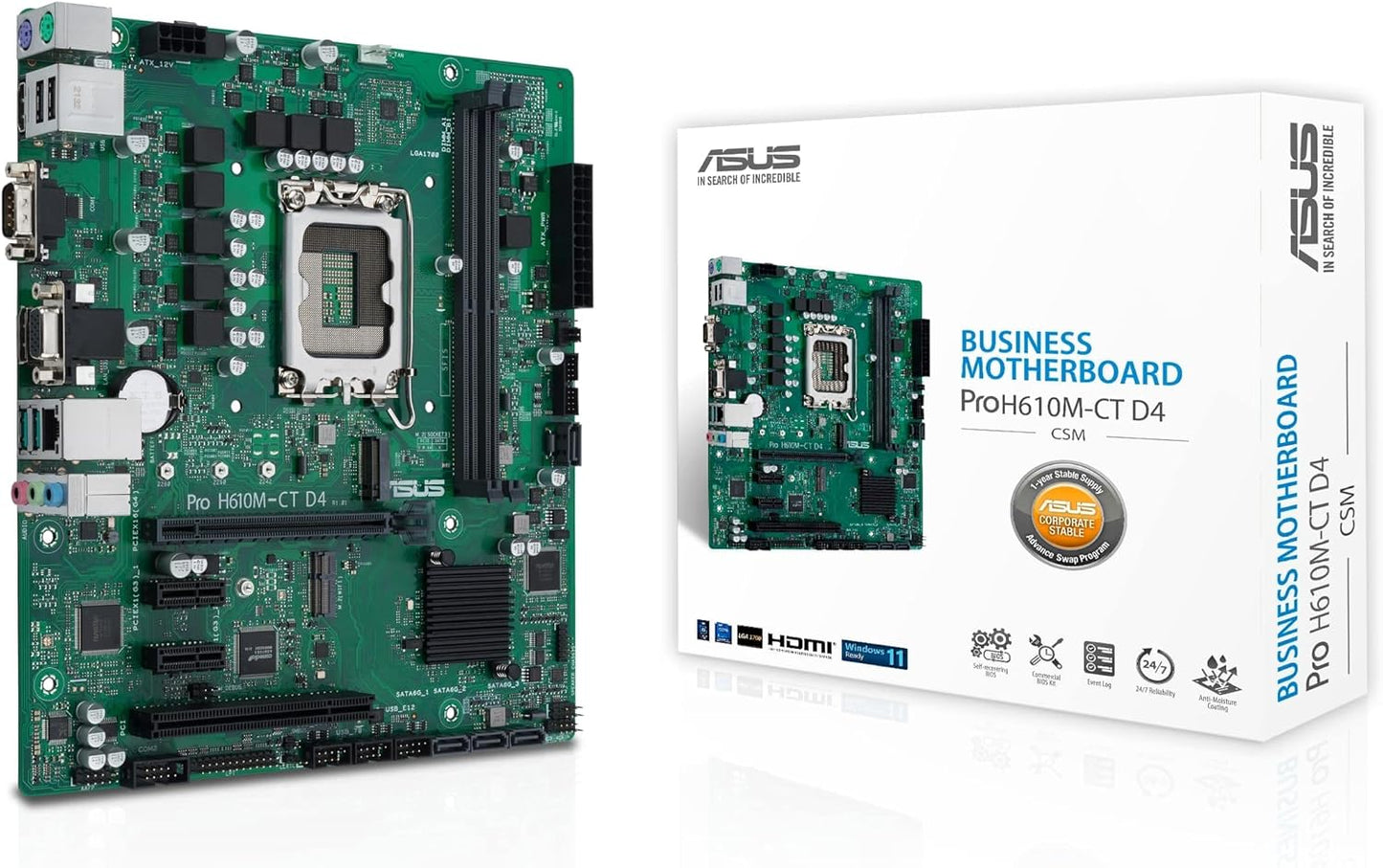 ASUS Pro H610M-C D4-CSM Motherboard for Reliable Performance