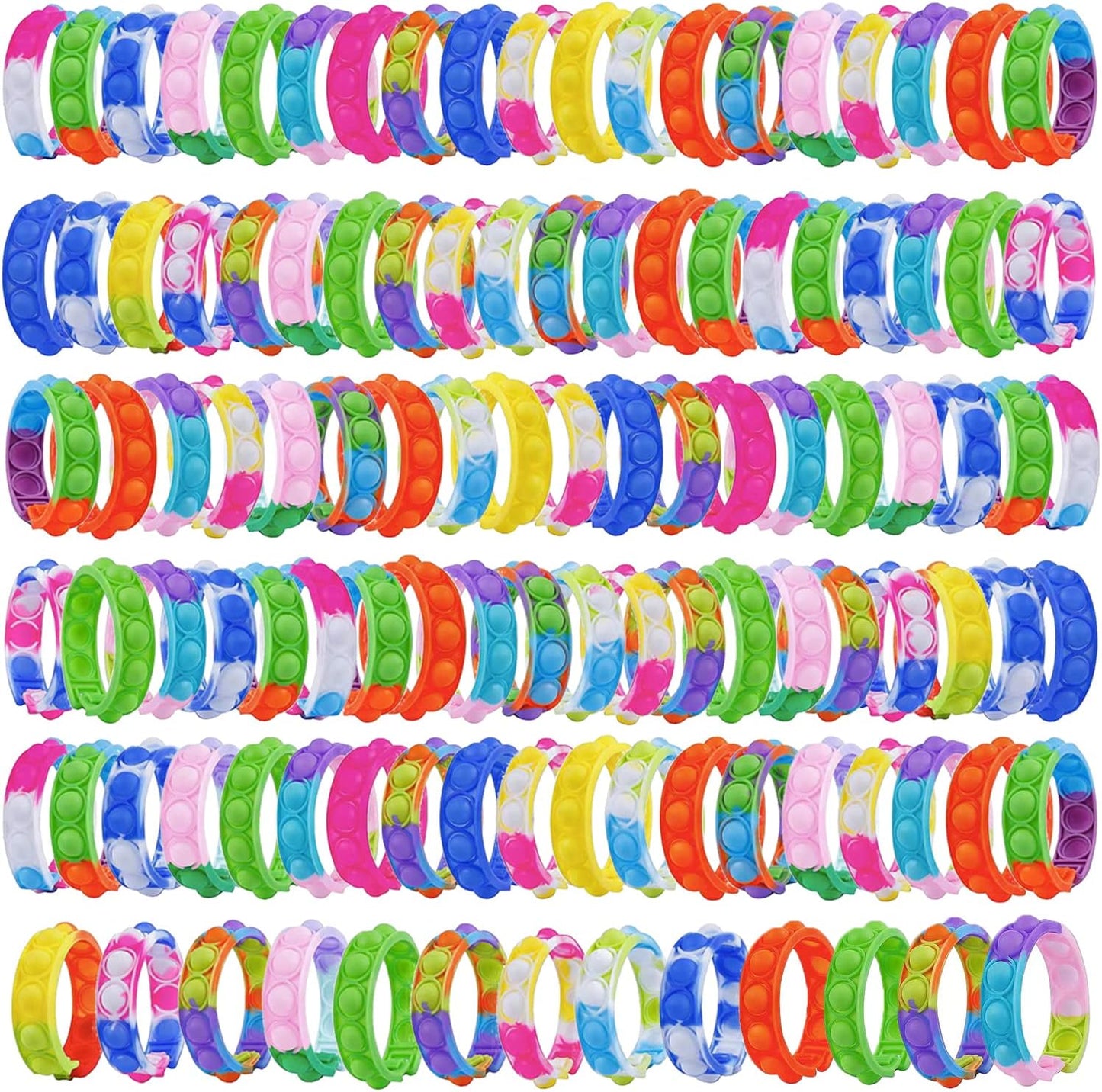 200Pcs Pop Bracelet Fidget Toy for Stress Relief and Fun