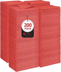 Orighty Cleaning Cloths Bulk 200 Pack - Reusable Red Shop Rags