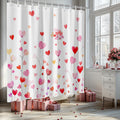 Valentine Watercolor Heart Shower Curtain Set