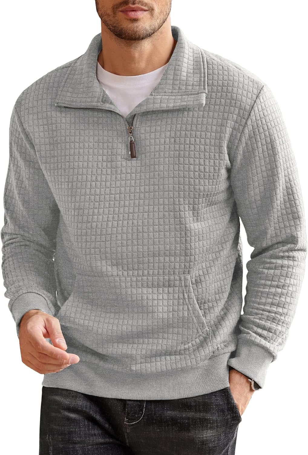 COOFANDY Waffle Pullover: Casual Comfort
