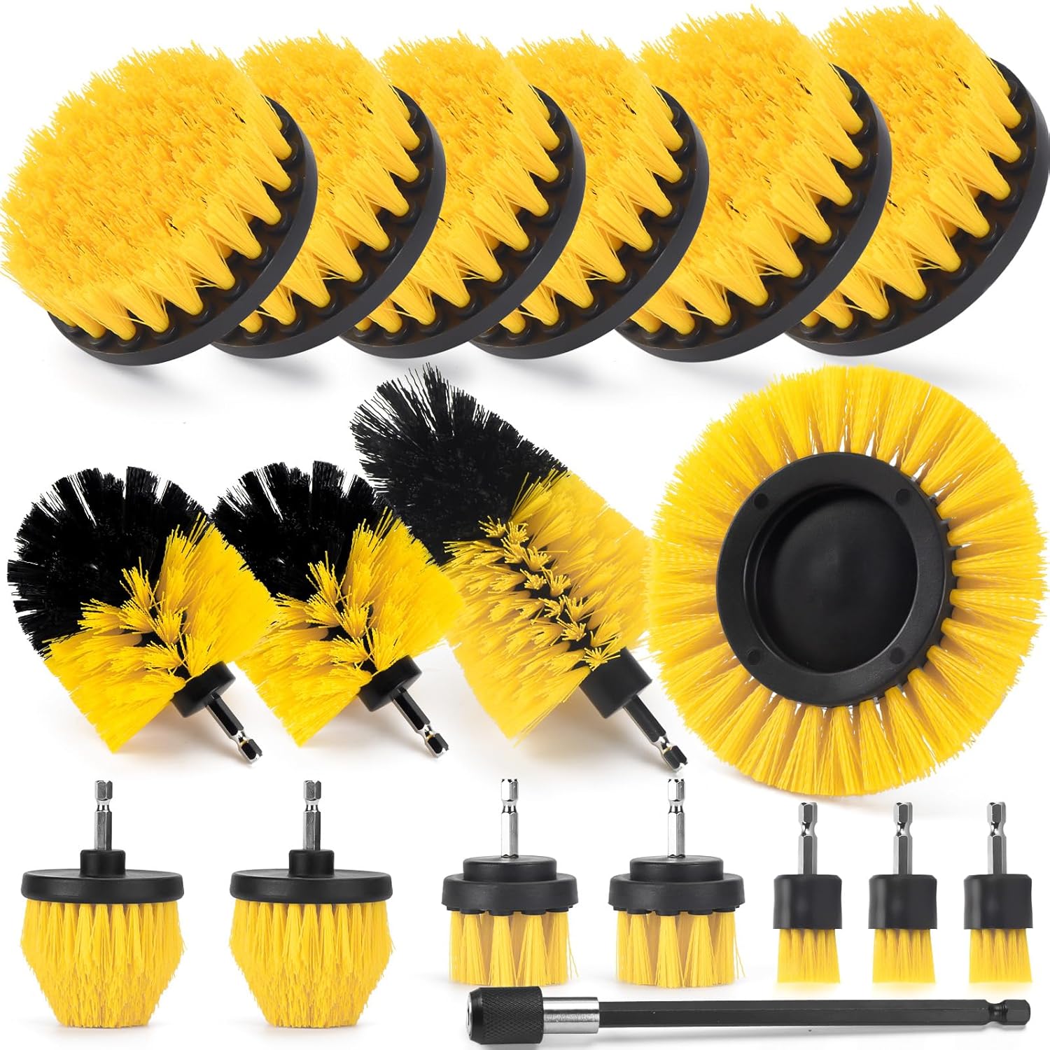 SHIELDPRO 18 Pack Drill Brush Attachment Set for Deep Cleaning