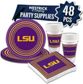 LSU Tigers Party Supplies 48 Piece Official University Set - Complete