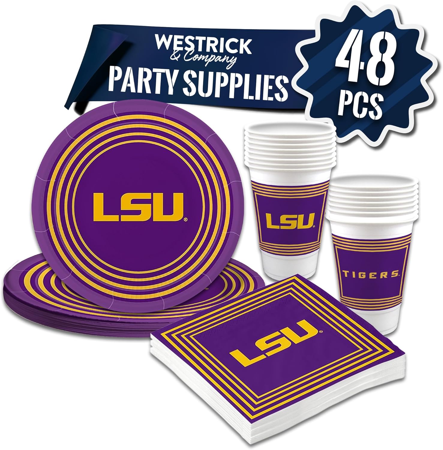 LSU Tigers Party Supplies Set for Ultimate Game Day Fun