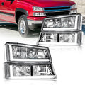 LED DRL Headlight Assembly Kit for 2003-2006 Chevy Silverado - Clear