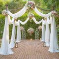 Wedding Arch Draping Fabric White 6 Panels Sheer Backdrop - 19ft