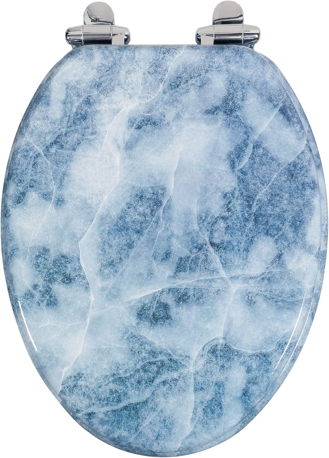 Elongated Toilet Seat by Angol Shiold - Blue Marble Design