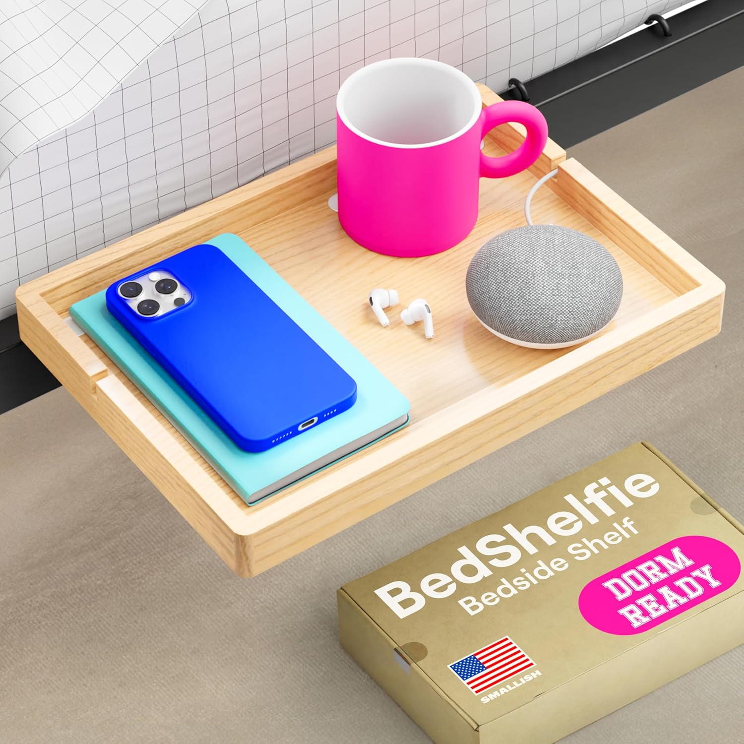 Smallish BedShelfie Bedside Shelf for Bunk Bed & Dorm Room