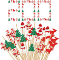 Festive Christmas Cocktail Picks - 200 Pcs Xmas Decor Toothpicks