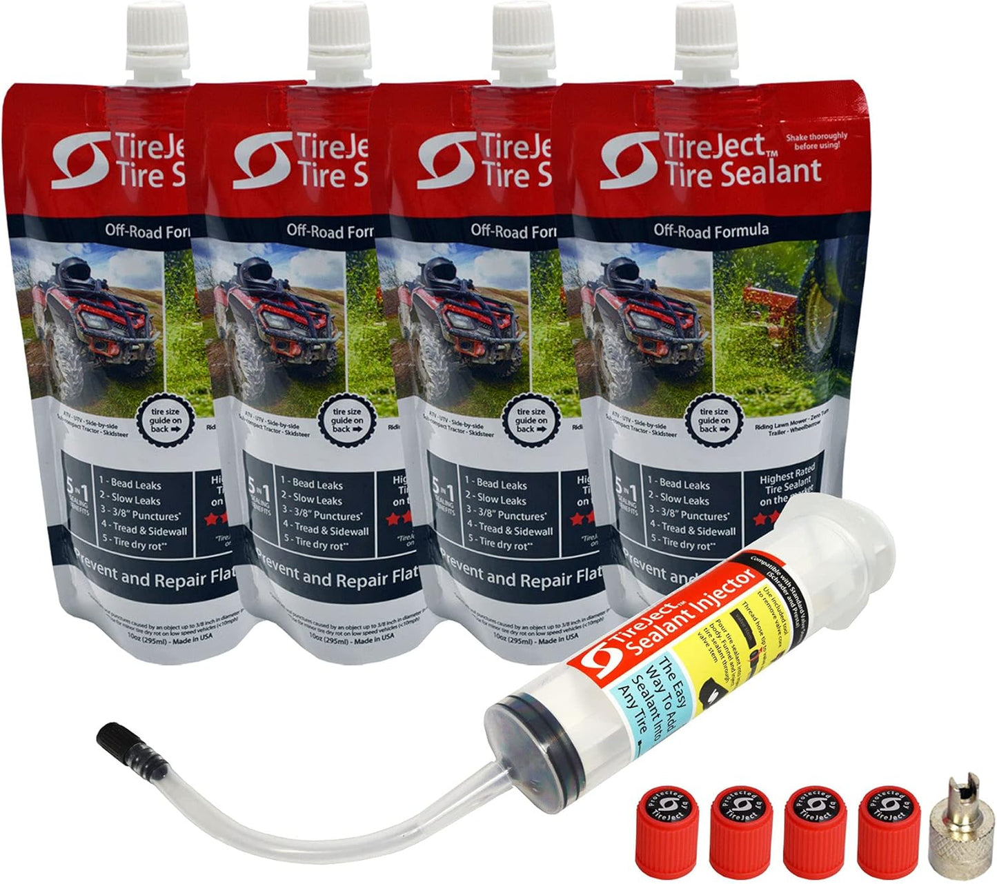 TireJect Off-Road 5-in-1 Flat Tire Protection Kit for Skidsteers