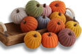 Small knit pumpkins set of 12 - warm fall decor accents