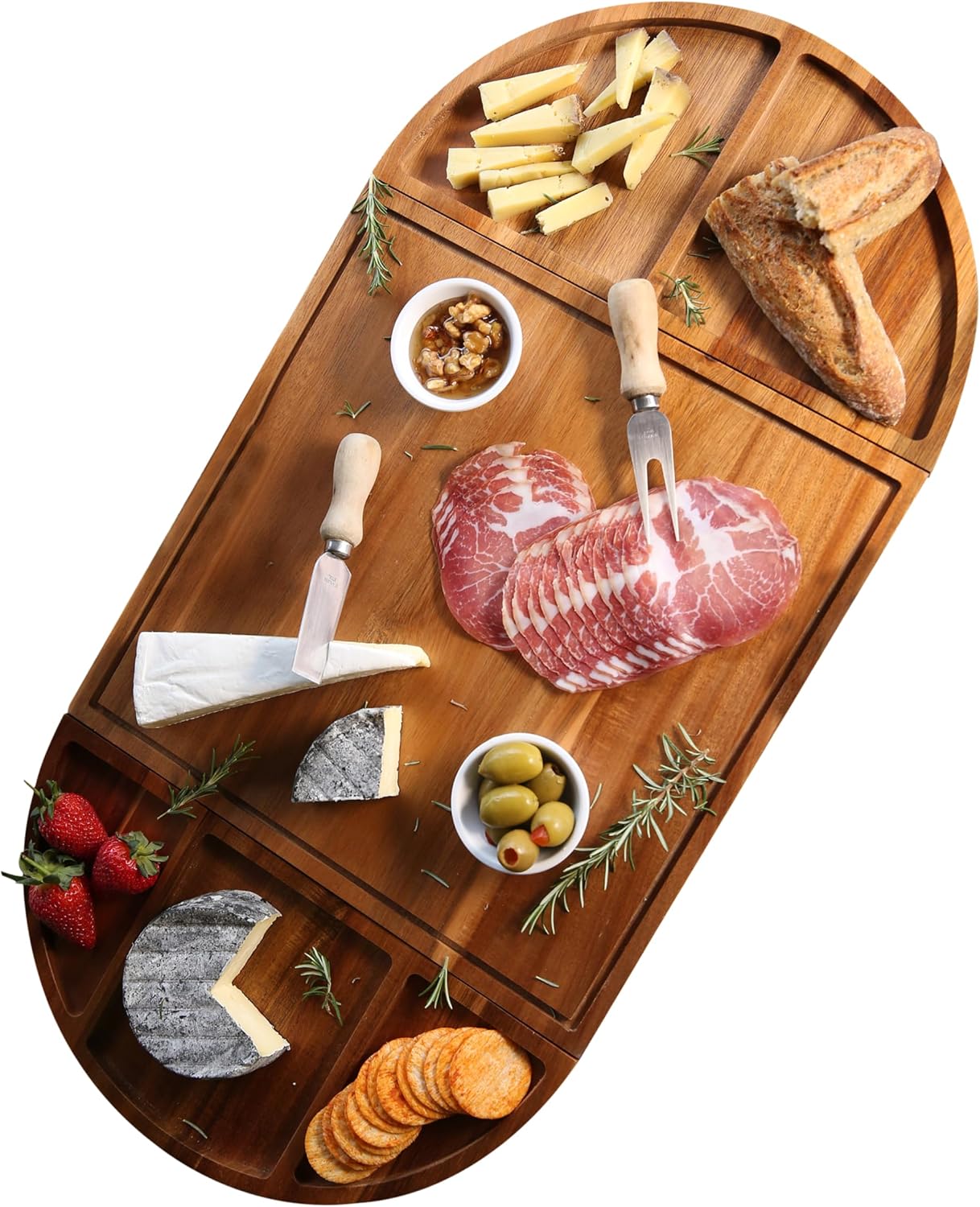 Large Charcuterie Board Set - Unique Magnetic Acacia Wood