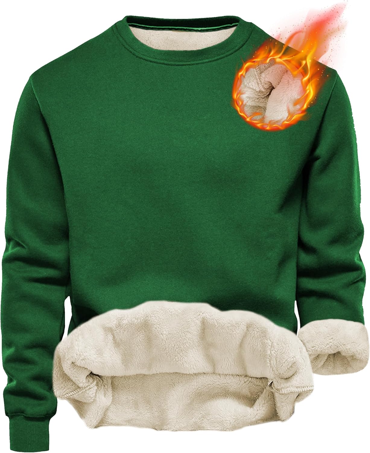 Yeokou Mens Fashion Warm Fleece Crewneck Sweatshirt for Comfort