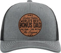 Worlds Best Dad Hat - Bonus Dad Trucker Cap with Leatherette Patch
