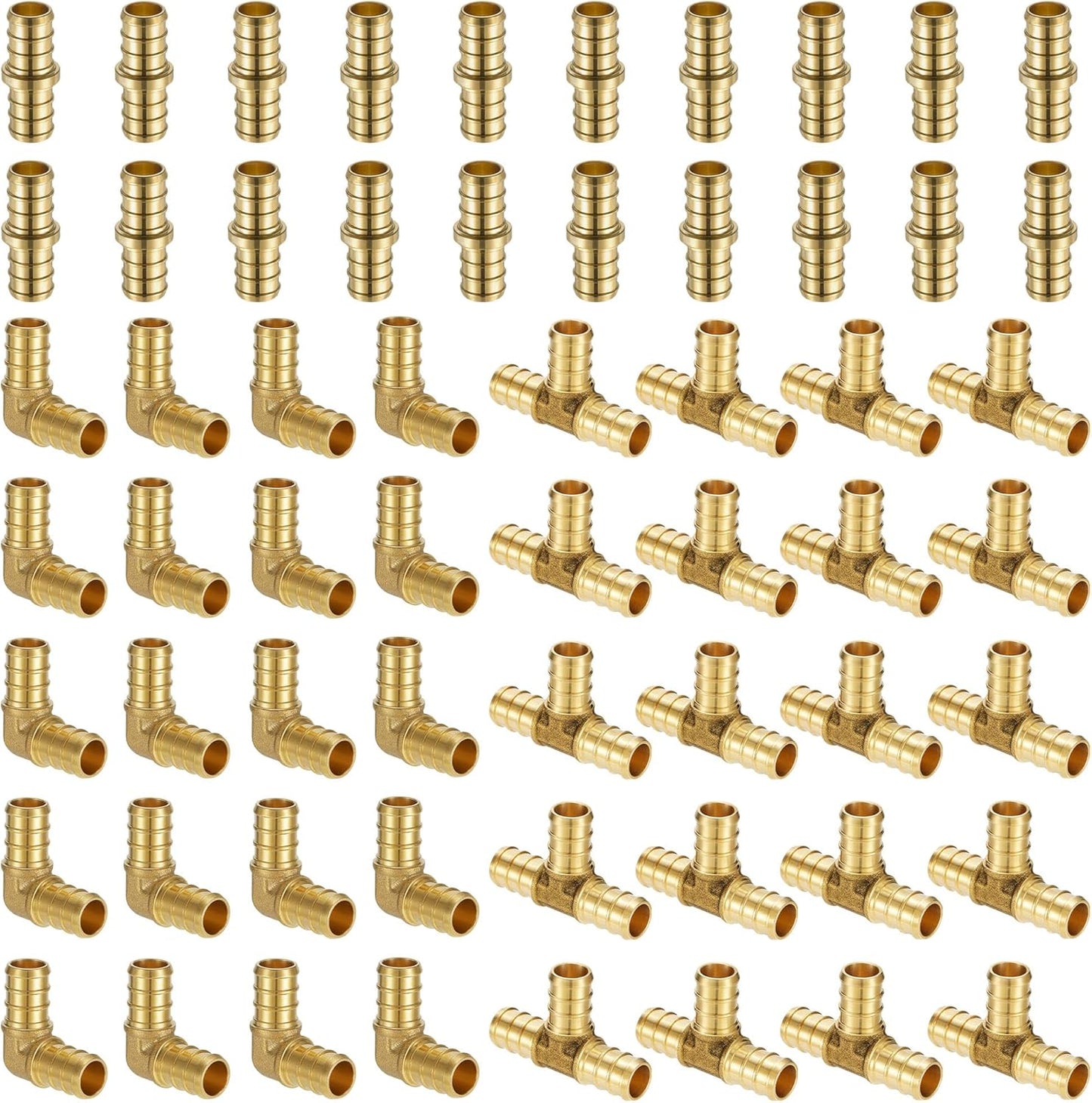 Lidertik 60 Pack 1/2 Inch PEX Fittings for Plumbing Projects