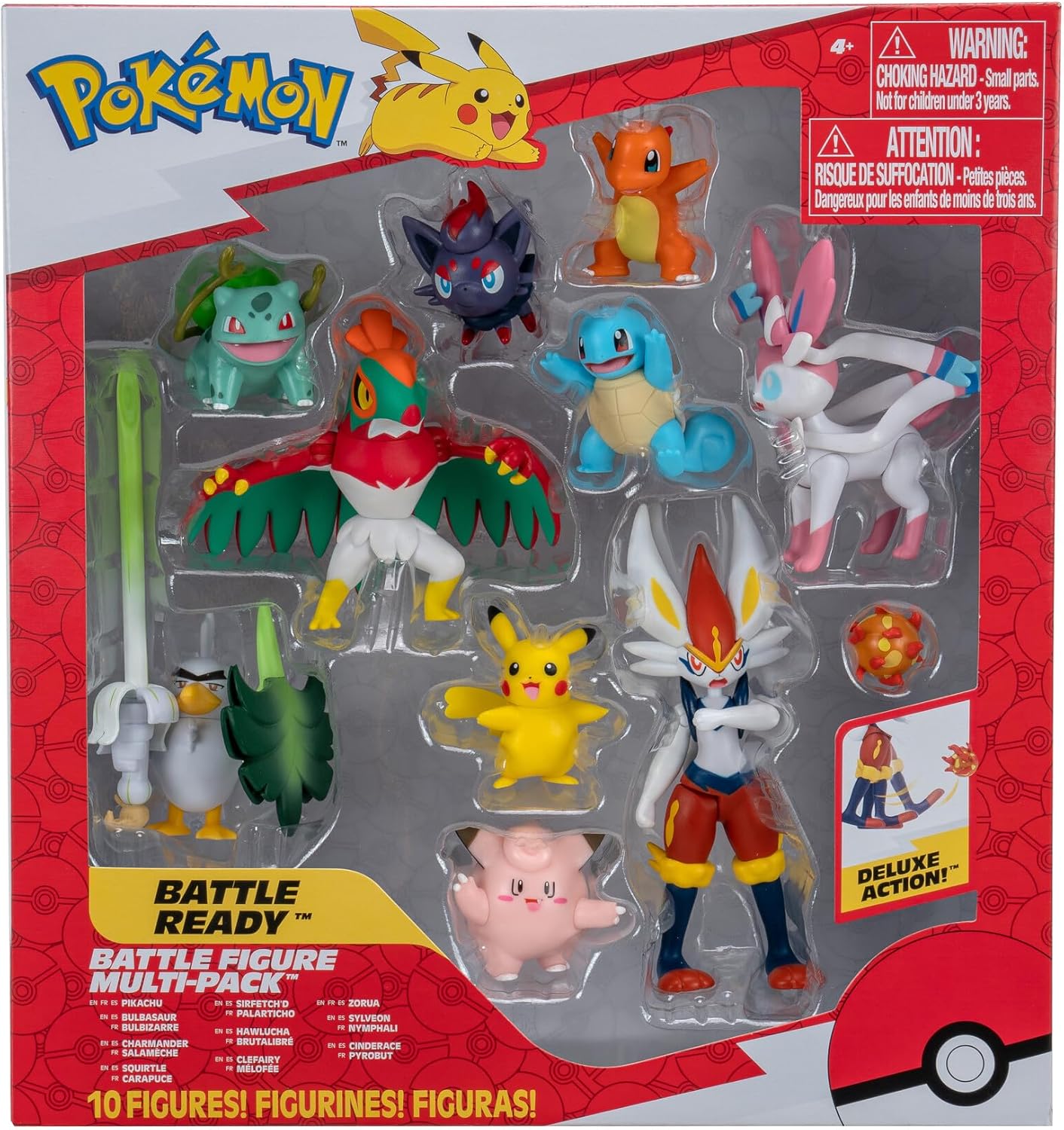 Pokemon Battle Figure 10 Pack with Cinderace and Pikachu Figures
