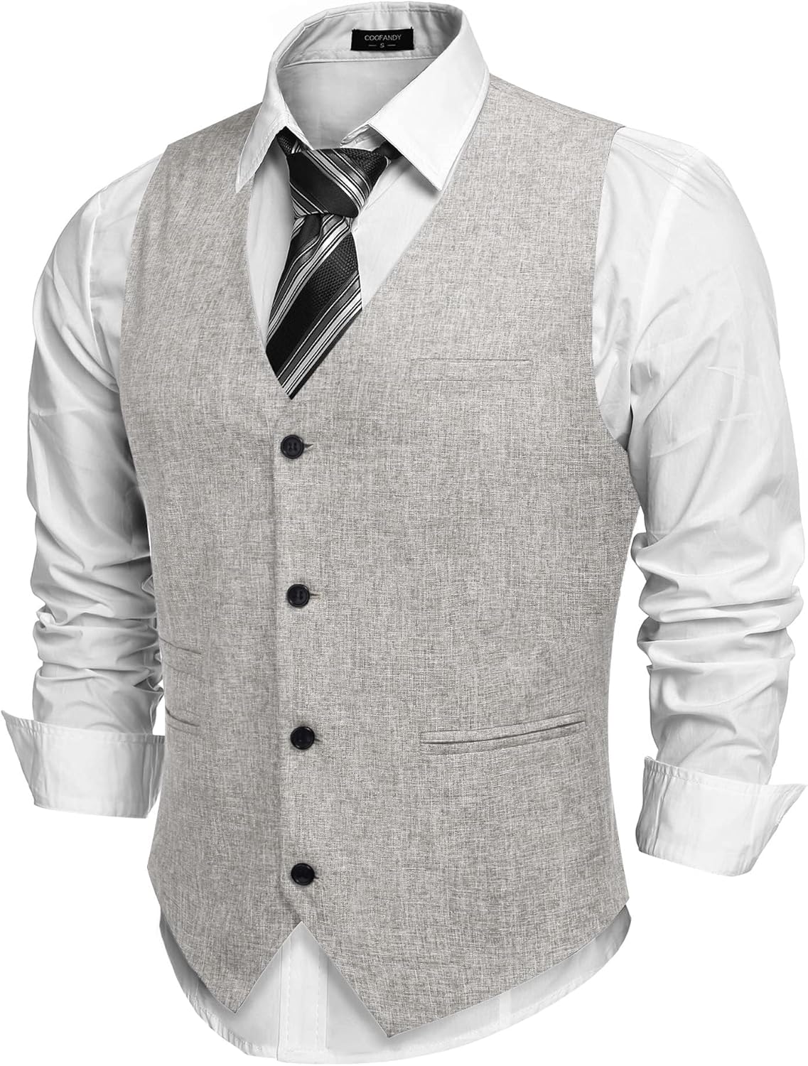 COOFANDY Men's Casual Business Vests Lightweight Waistcoat Slim Fit