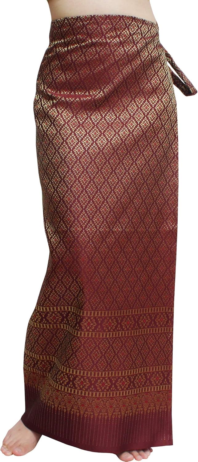 Traditional Thailand Luxurious Silk Wrap Skirt for Elegance
