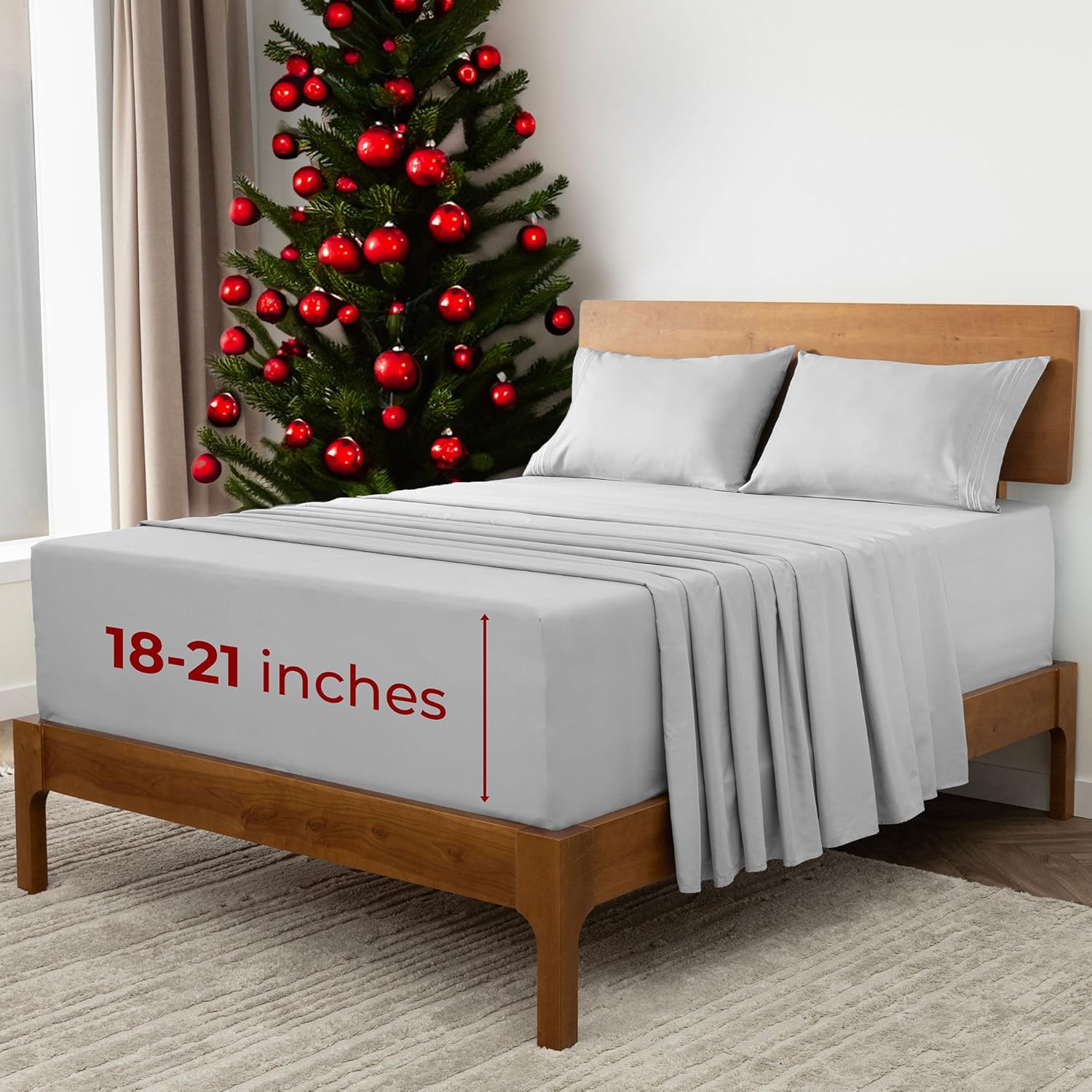 Mellanni Extra Deep King Sheets - Luxury Cooling Bedding Set