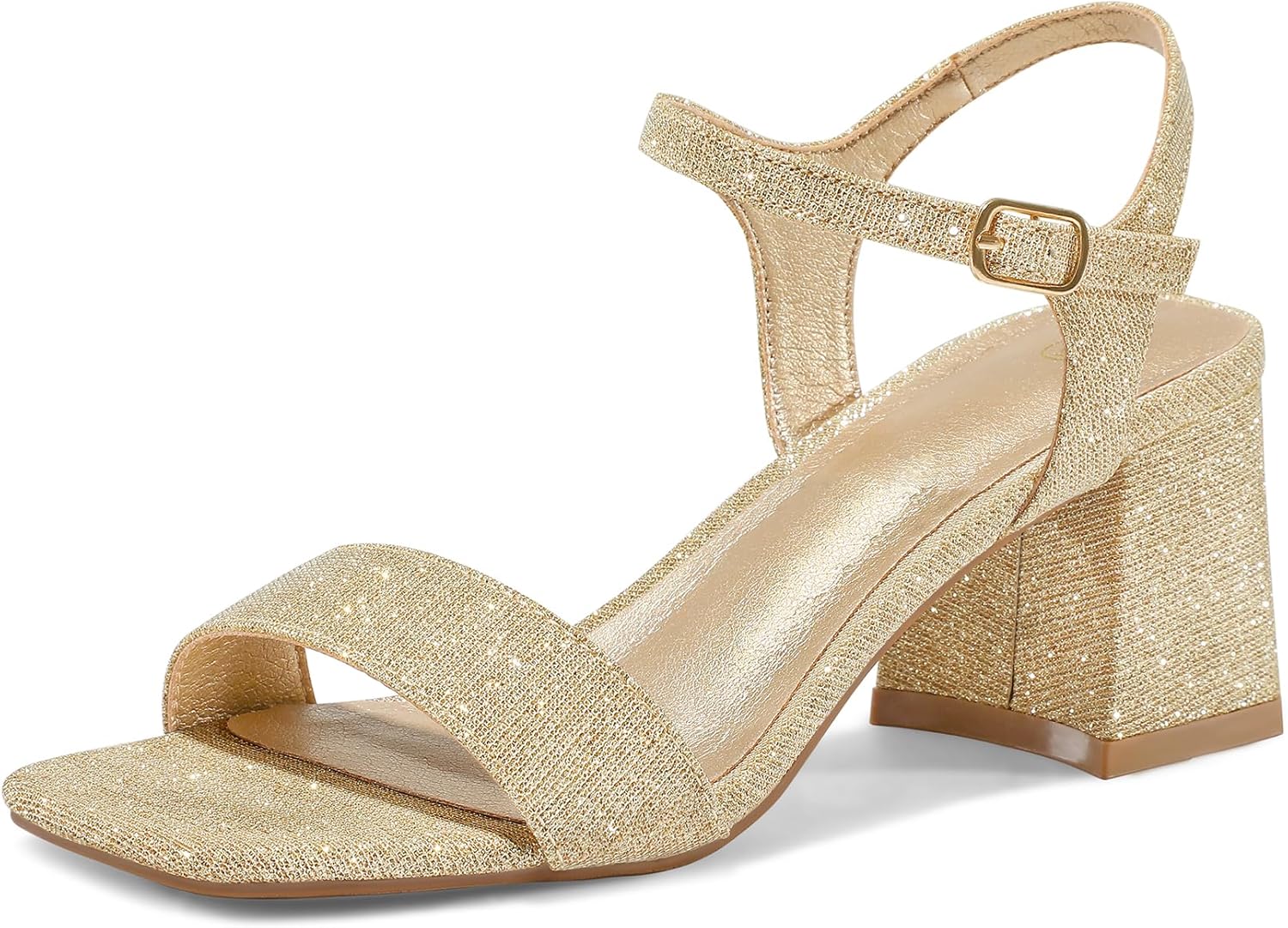 mysoft Women's Chunky Block Low Heels Open Toe Sandals