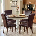 COLAMY Upholstered Parsons Dining Chairs Set of 4 - Comfortable PU