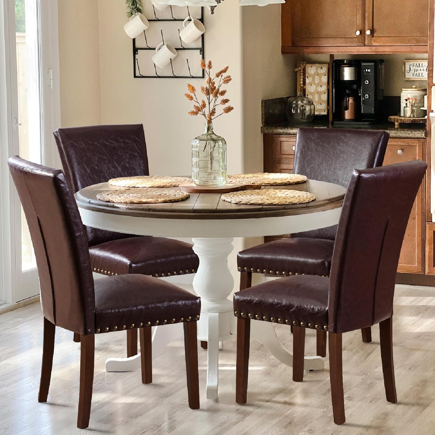 COLAMY Upholstered Parsons Dining Chairs Set of 4 for Comfort