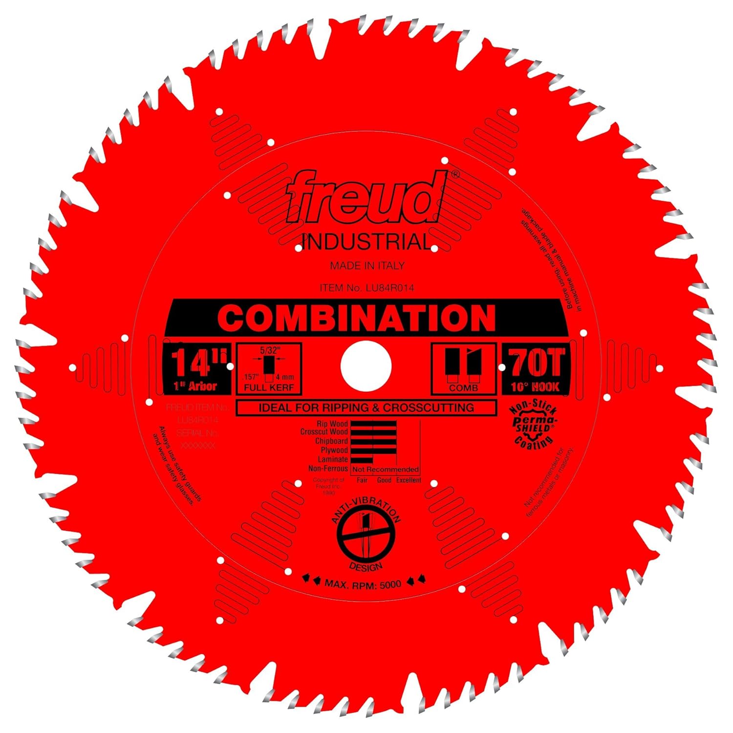 Freud LU84R014 14in Combination Blade for Precision Cutting