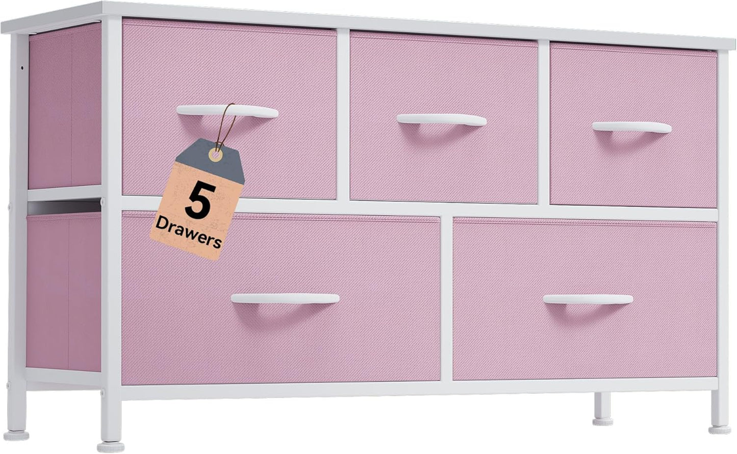 DWVO Dresser with 5 Drawers - Stylish Fabric Storage Tower