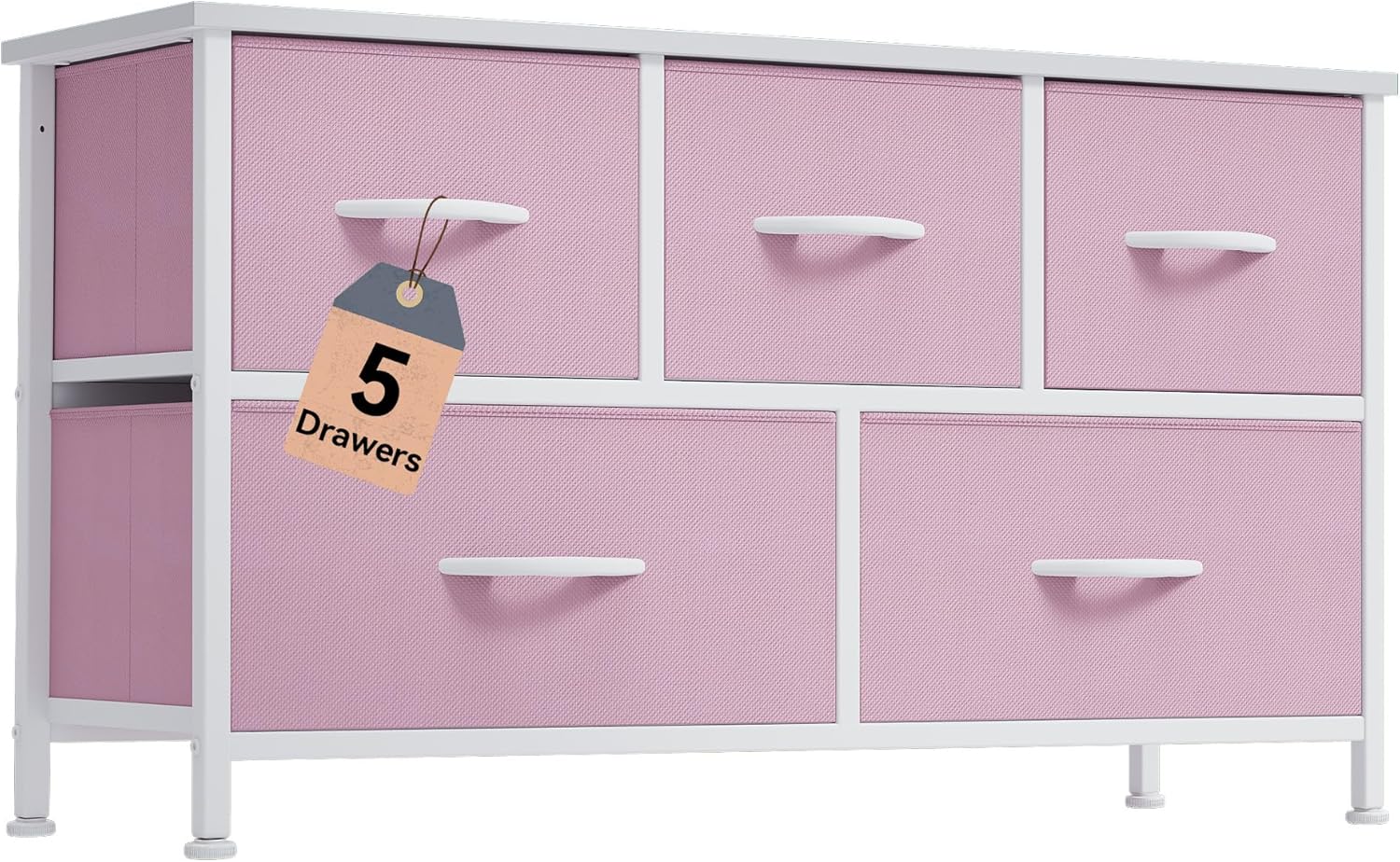 DWVO Dresser with 5 Drawers - Stylish Fabric Storage Tower