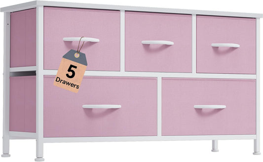 DWVO Dresser with 5 Drawers - Stylish Fabric Storage Tower