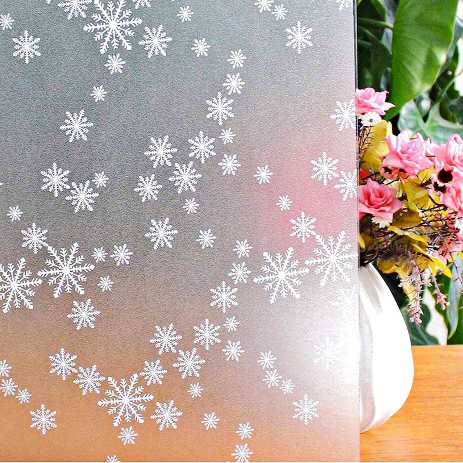 Niviy Privacy Window Film for Christmas Snowflakes Decor