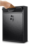 Locking Mailbox with Key 16.2 x 11.2 x 4.7 in Black - Wall Mount