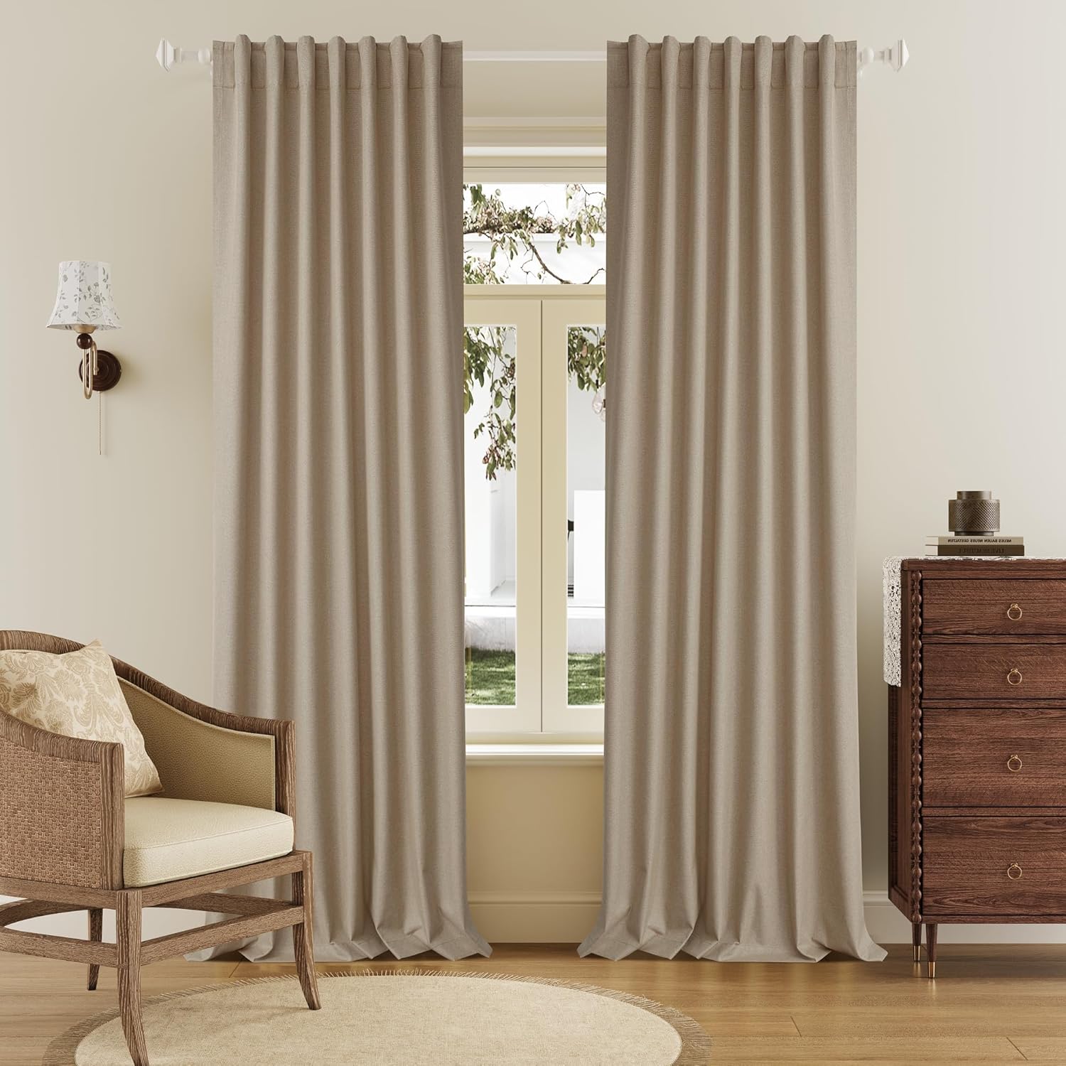 DUALIFE Blackout Curtains 96 Inches Long for Complete Darkness