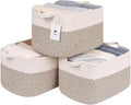 14L x 10W x 8.6H Woven Storage Baskets 2-Pack - Collapsible Handles
