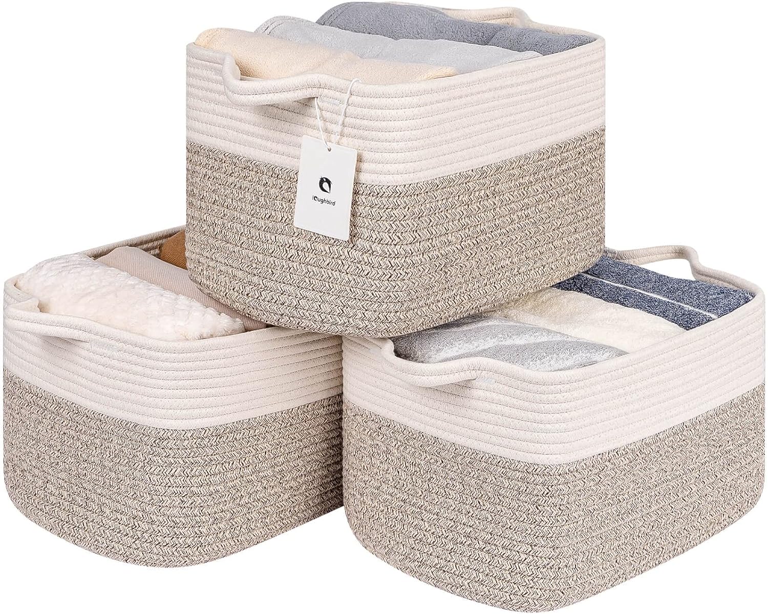 Medium and Large Woven Basket for Toys and Fabric Storage