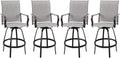 Vongrasig 4 Piece Patio Swivel Bar Chairs for Outdoor Spaces