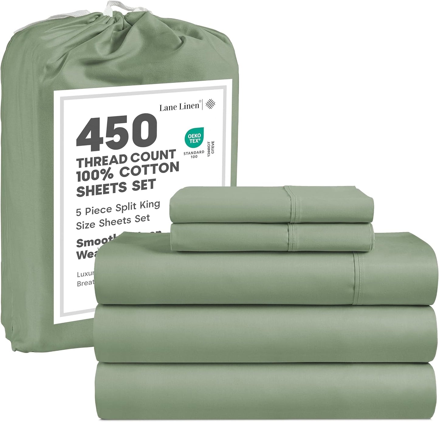 Split King Sheets for Adjustable Bed - 100% Cotton Luxury Set