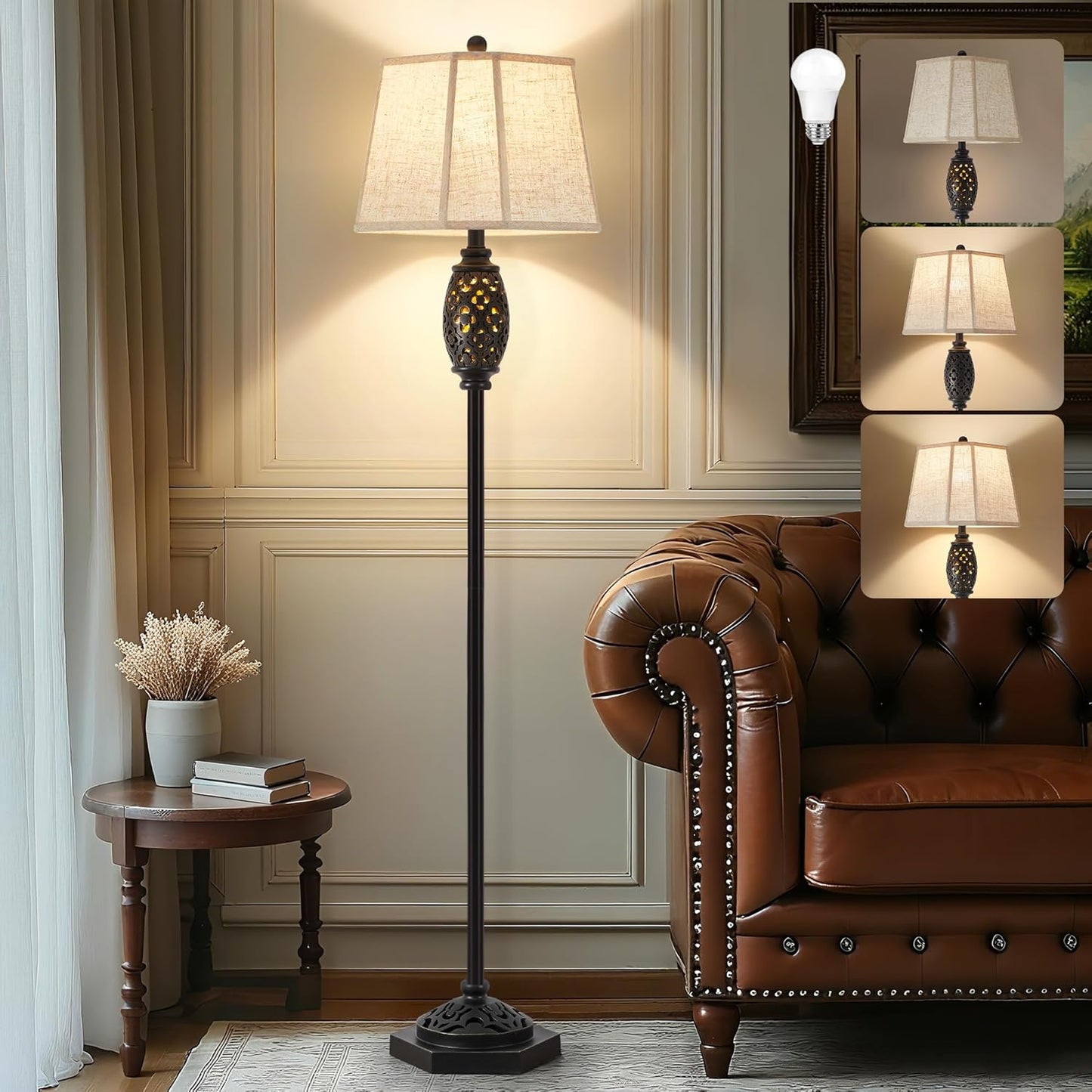 Luvkczc Vintage Floor Lamp with Elegant Cutout Design for Home