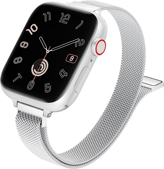 MARGE PLUS Slim Milanese Loop Apple Watch Band - Stylish Stainless Steel Strap